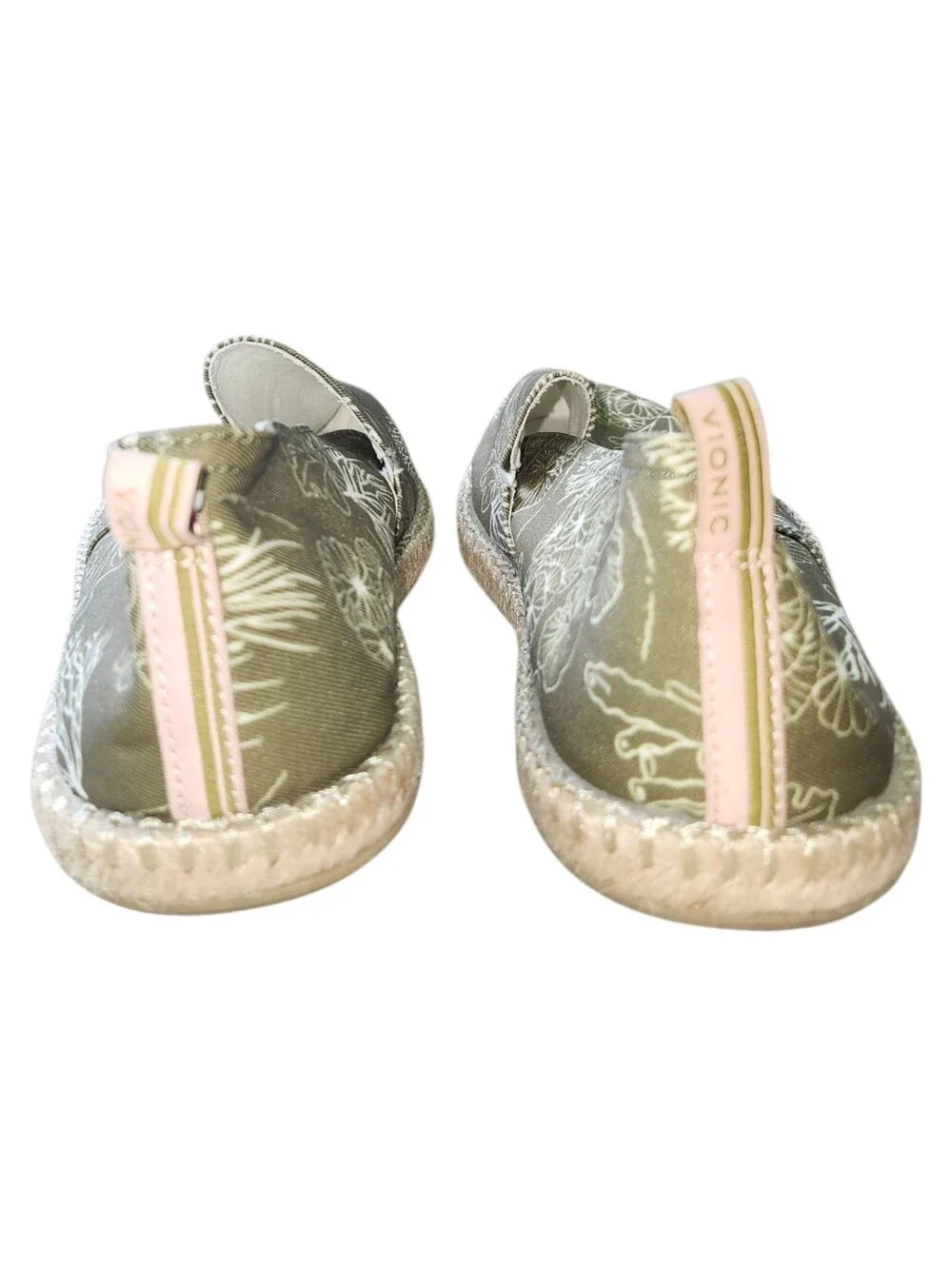 Vionic Beach Laguna Canvas Espadrille Slip On Shoes Women's 8.5 Seaweed Green